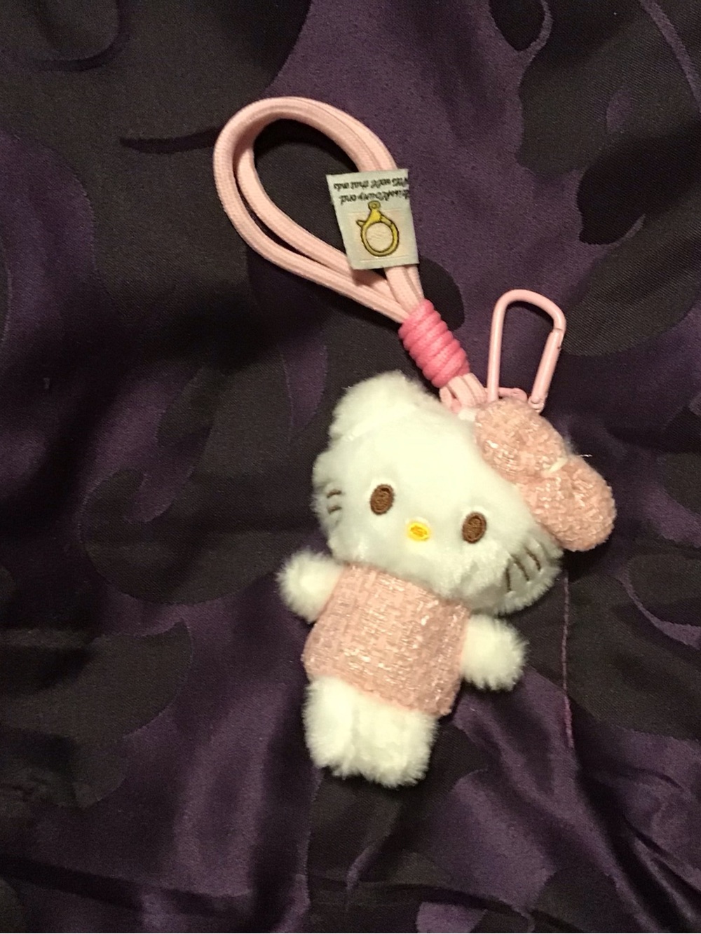 Plush Kitty Keychain Charm in Light Pink